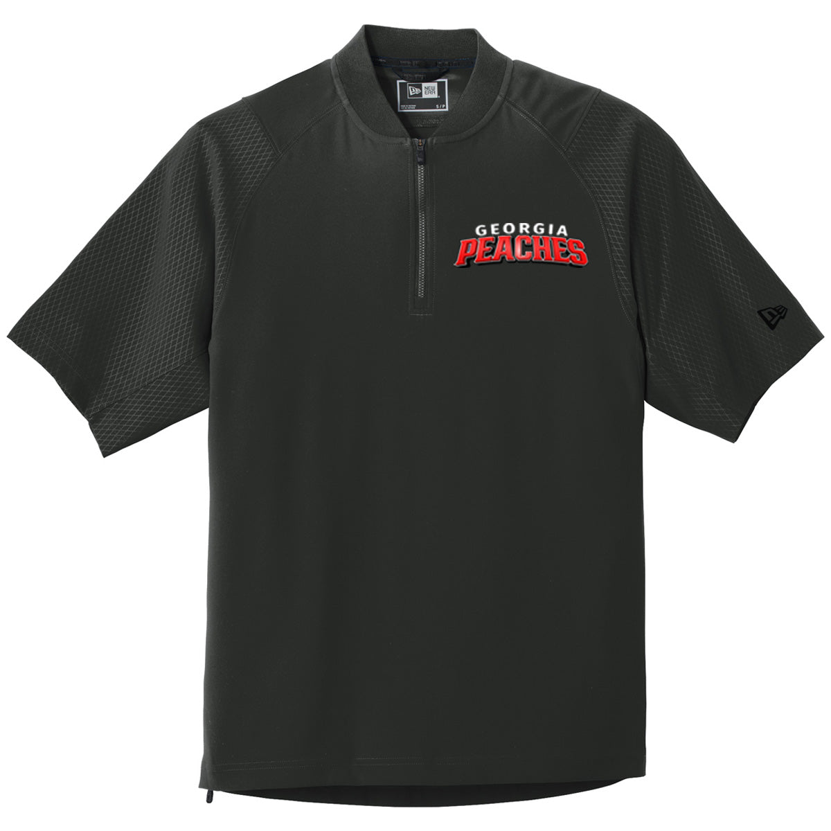Peaches - Georgia Peaches Bronzier Curved Shadow - New Era Cage Short Sleeve 1/4-Zip Jacket