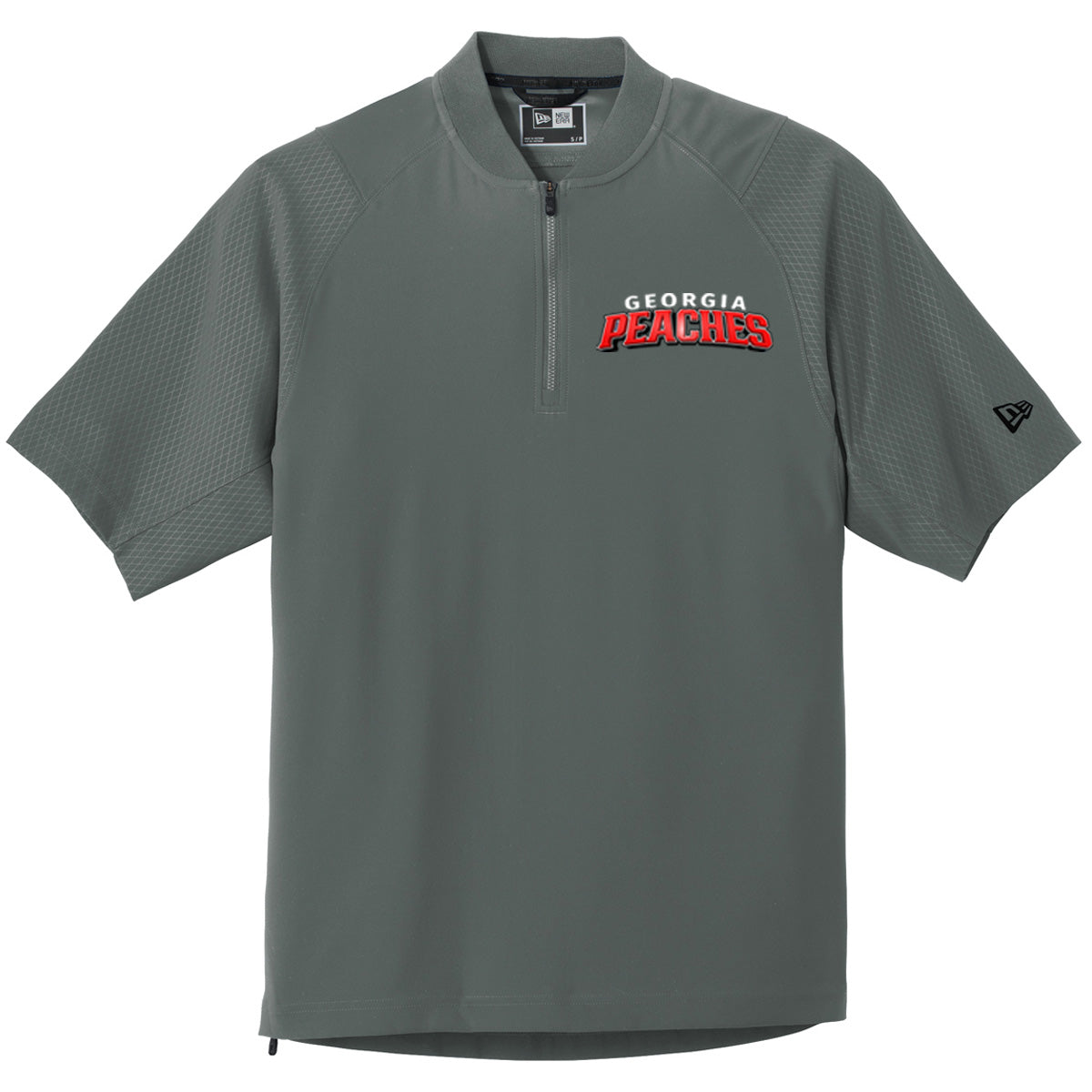 Peaches - Georgia Peaches Bronzier Curved Shadow - New Era Cage Short Sleeve 1/4-Zip Jacket