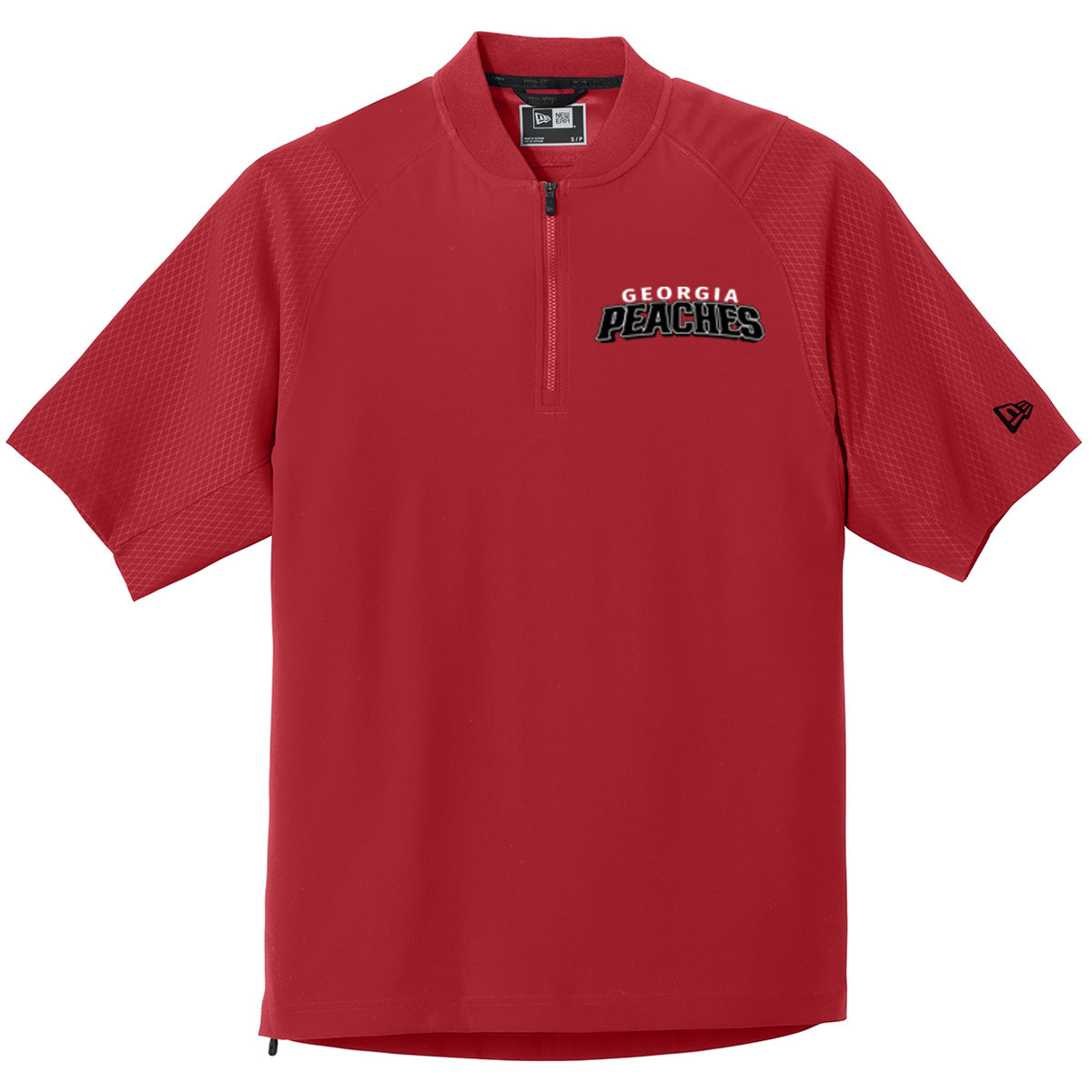 Peaches - Georgia Peaches Bronzier Curved Shadow - New Era Cage Short Sleeve 1/4-Zip Jacket