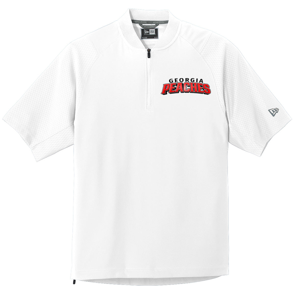 Peaches - Georgia Peaches Bronzier Curved Shadow - New Era Cage Short Sleeve 1/4-Zip Jacket