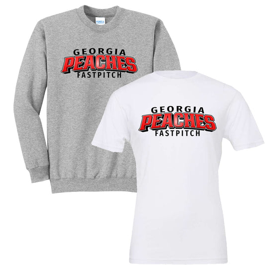 Peaches - Georgia Peaches Bronzier Curved Fastpitch Shadow (Tee/Tank/Drifit/Hoodie/Sweatshirt)