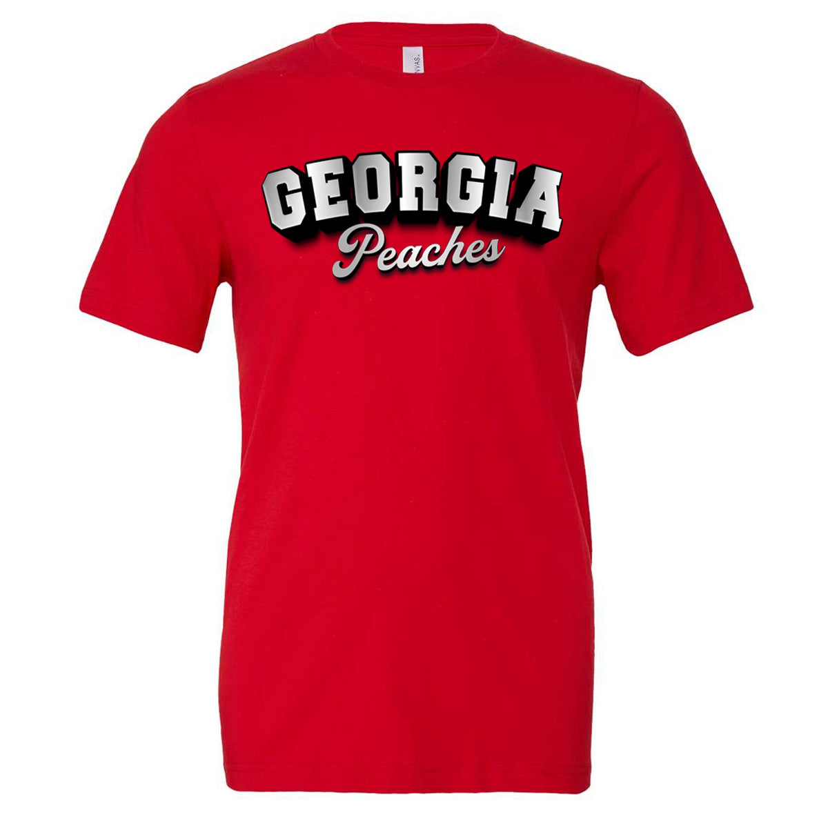 Peaches - Georgia Peaches Curved Metallic - Red (Tee/Tank/Drifit/Hoodie/Sweatshirt)