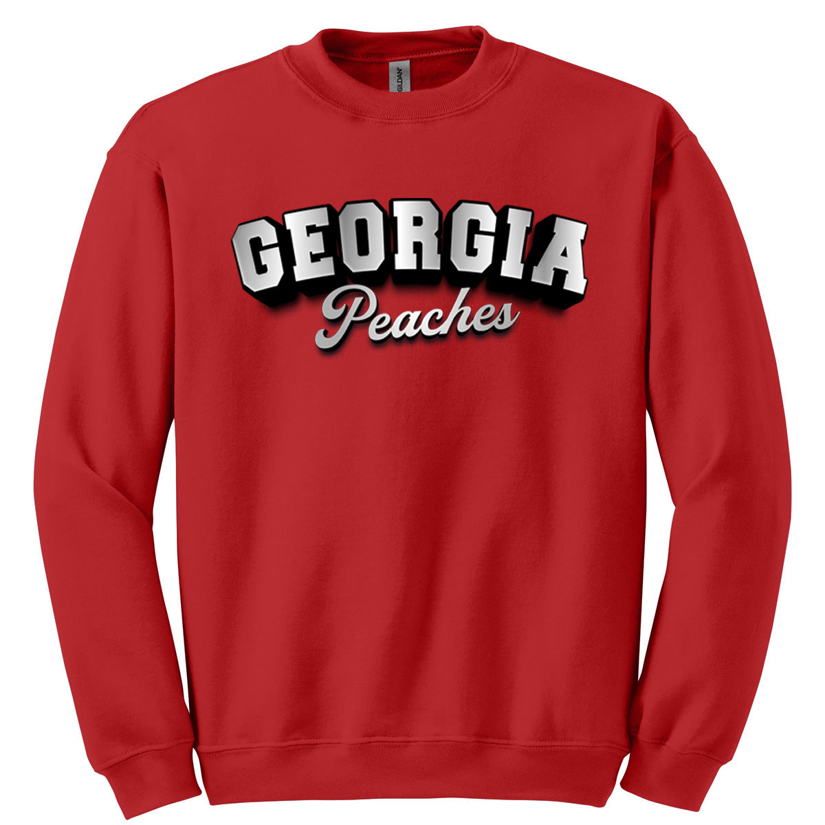 Peaches - Georgia Peaches Curved Metallic - Red (Tee/Tank/Drifit/Hoodie/Sweatshirt)