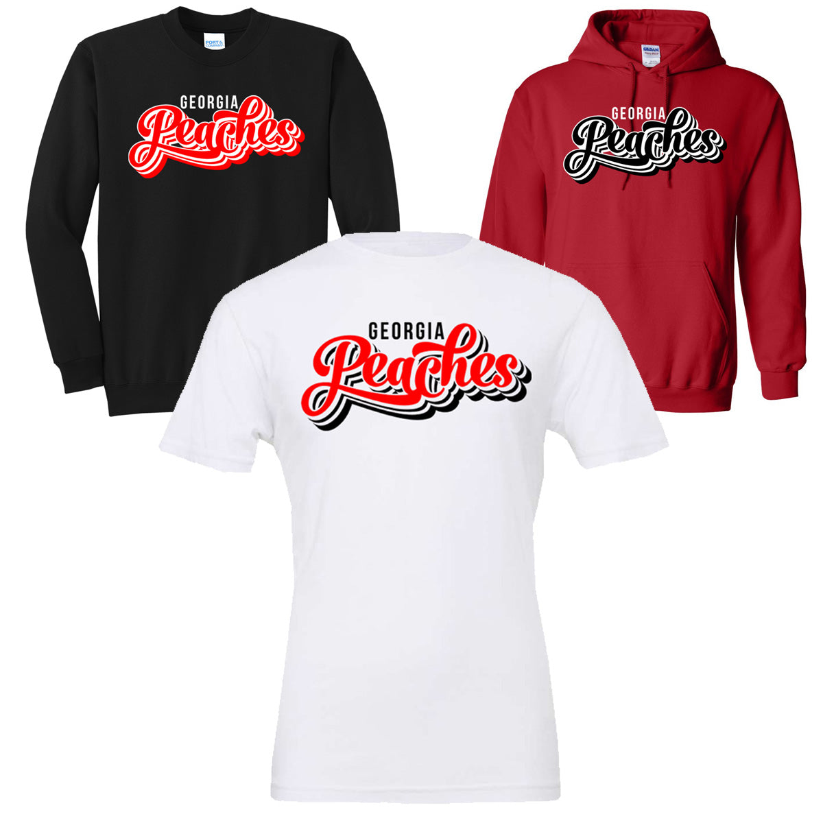Peaches - Georgia Peaches Script Stacked Retro (Tee/Tank/Drifit/Hoodie/Sweatshirt)