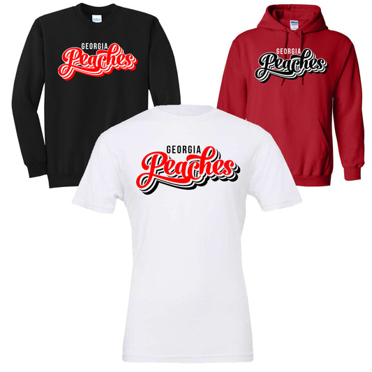 Peaches - Georgia Peaches Script Stacked Retro (Tee/Tank/Drifit/Hoodie/Sweatshirt)