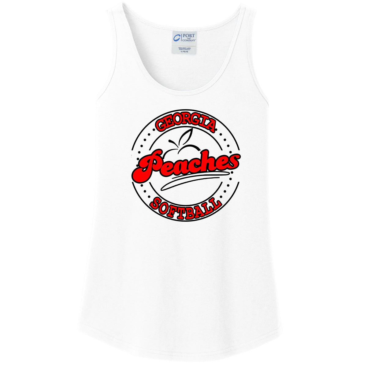Peaches - Georgia Peaches Softball Circle - White (Tee/Tank/Drifit/Hoodie/Sweatshirt)