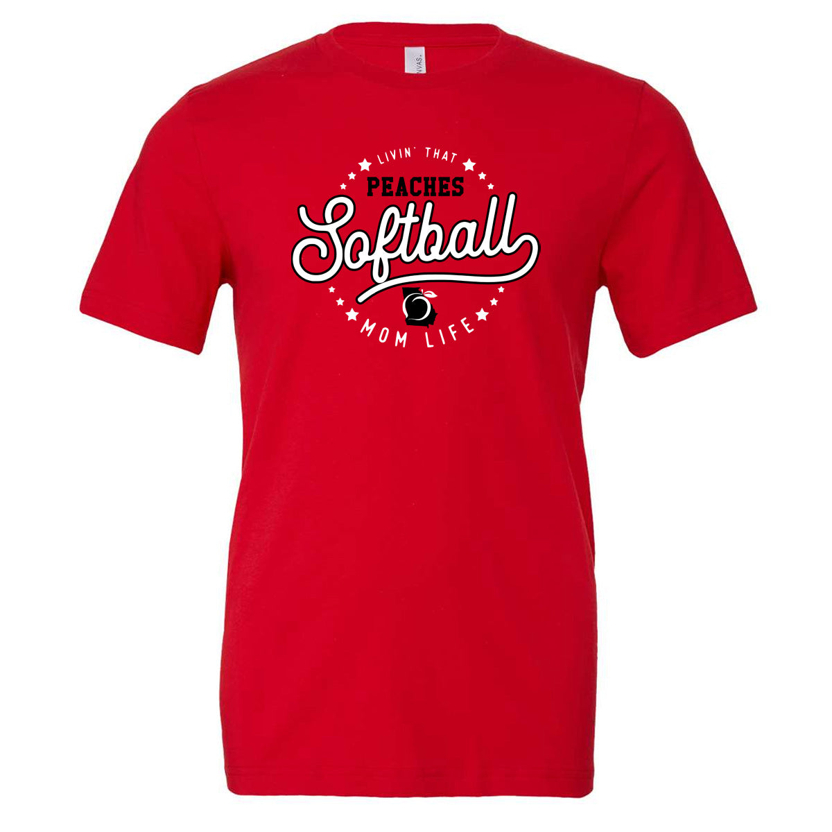 Peaches - Livin' That Peaches Softball Mom Life (Tee/Tank/Drifit/Hoodie/Sweatshirt)