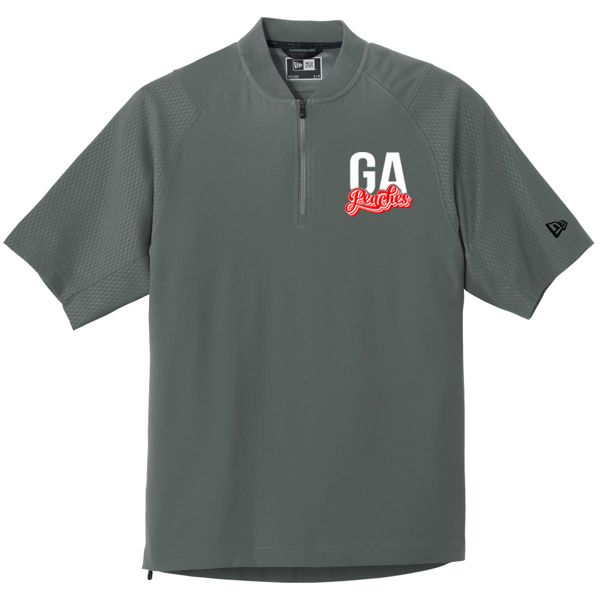 Peaches - GA Peaches Script Stacked Retro - New Era Cage Short Sleeve 1/4-Zip Jacket