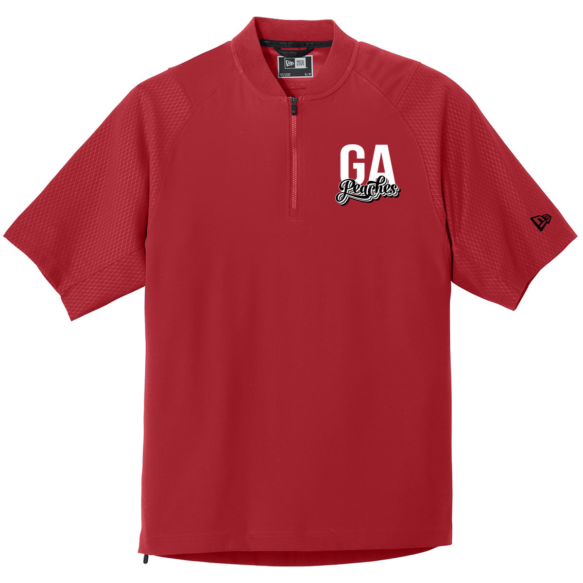 Peaches - GA Peaches Script Stacked Retro - New Era Cage Short Sleeve 1/4-Zip Jacket