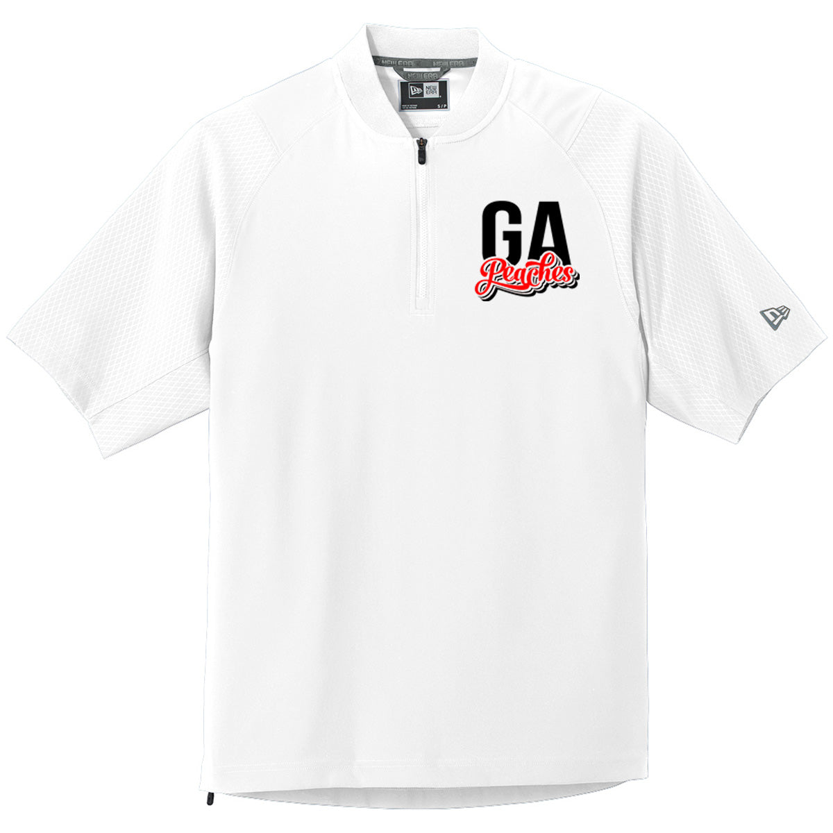 Peaches - GA Peaches Script Stacked Retro - New Era Cage Short Sleeve 1/4-Zip Jacket