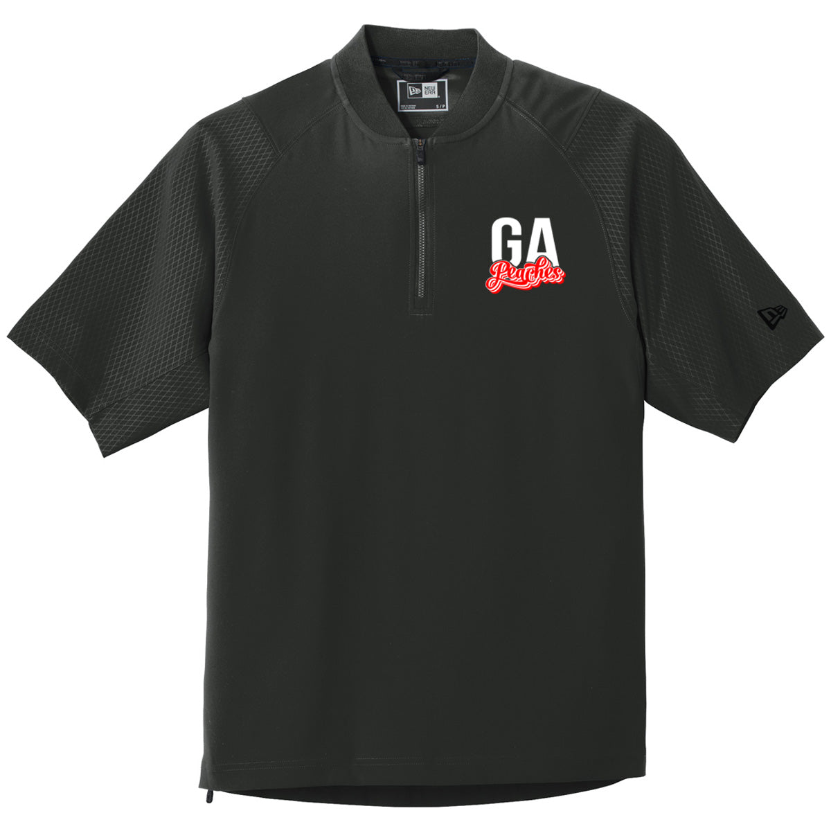 Peaches - GA Peaches Script Stacked Retro - New Era Cage Short Sleeve 1/4-Zip Jacket