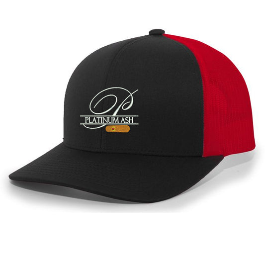 Platinum Ash - Trucker Hat - Black/Red/Black (104C) - Southern Grace Creations