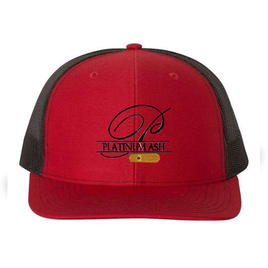 Platinum Ash - Trucker Hat - Red/ Black (112) - Southern Grace Creations