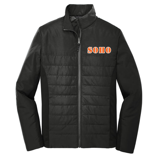 SOHO - Collective Insulated Jacket with SOHO (Stencil Font) - Black (J902/L902) - Southern Grace Creations