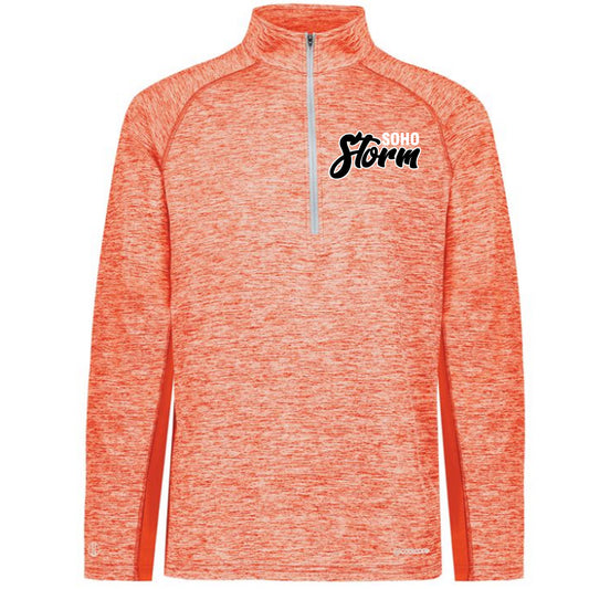 SOHO - Electrify Coolcore 1.2 Zip Pullover with SOHO STORM (DOPESTYLE FONT) - Orange - Southern Grace Creations