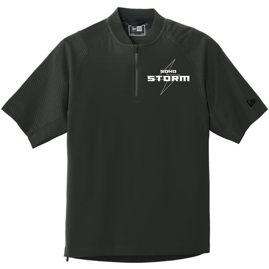 SOHO - New Era Cage Short Sleeve 1-4-Zip Jacket with SOHO Storm Solid Lightning Bolt Logo - Black (NEA600) - Southern Grace Creations