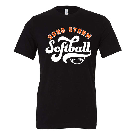 SOHO - SOHO Storm Softball Bubble Script - Black (Tee/DriFit/Hoodie/Sweatshirt) - Southern Grace Creations