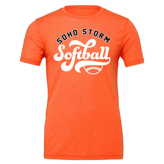 SOHO - SOHO Storm Softball Bubble Script - Orange (Tee/DriFit/Hoodie/Sweatshirt) - Southern Grace Creations