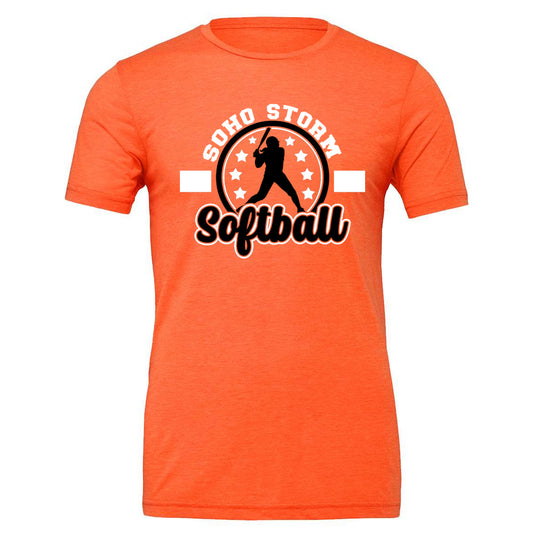 SOHO - SOHO Storm Softball Player Stars - Orange (Tee/DriFit/Hoodie/Sweatshirt) - Southern Grace Creations