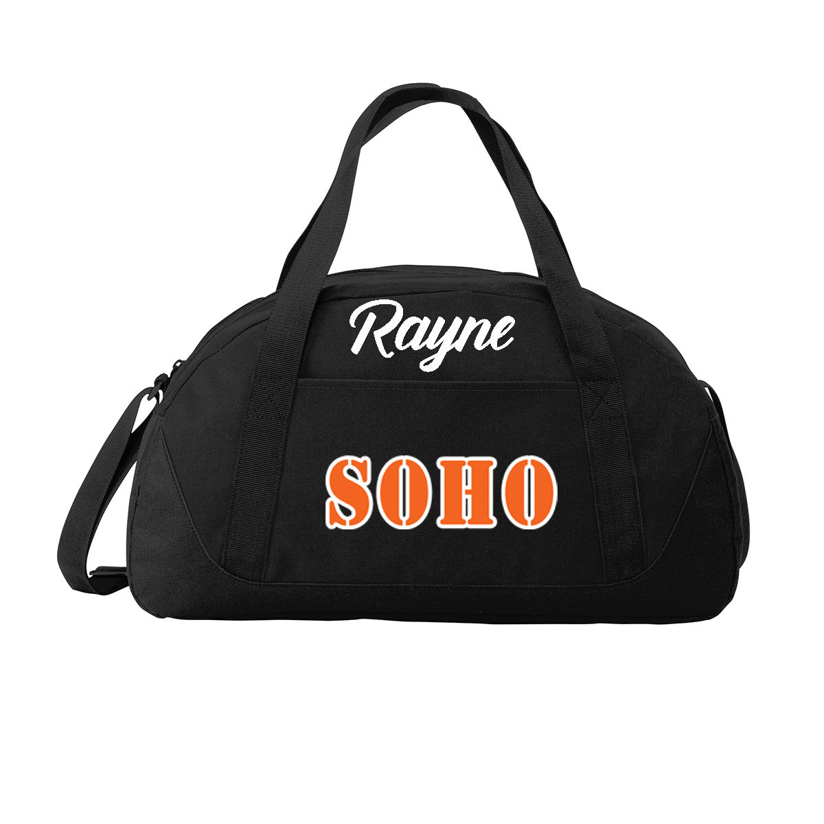 SOHO - Small Dome Duffle Bag with SOHO (Stencil Font) - Black (BG818) - Southern Grace Creations