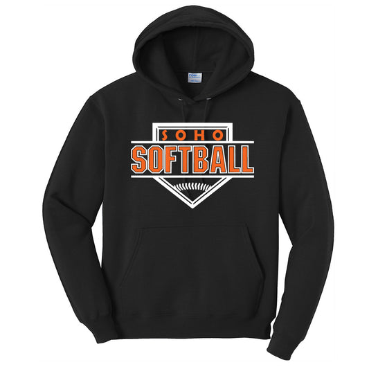 SOHO - Softball Homeplate - Black (Tee/DriFit/Hoodie/Sweatshirt) - Southern Grace Creations
