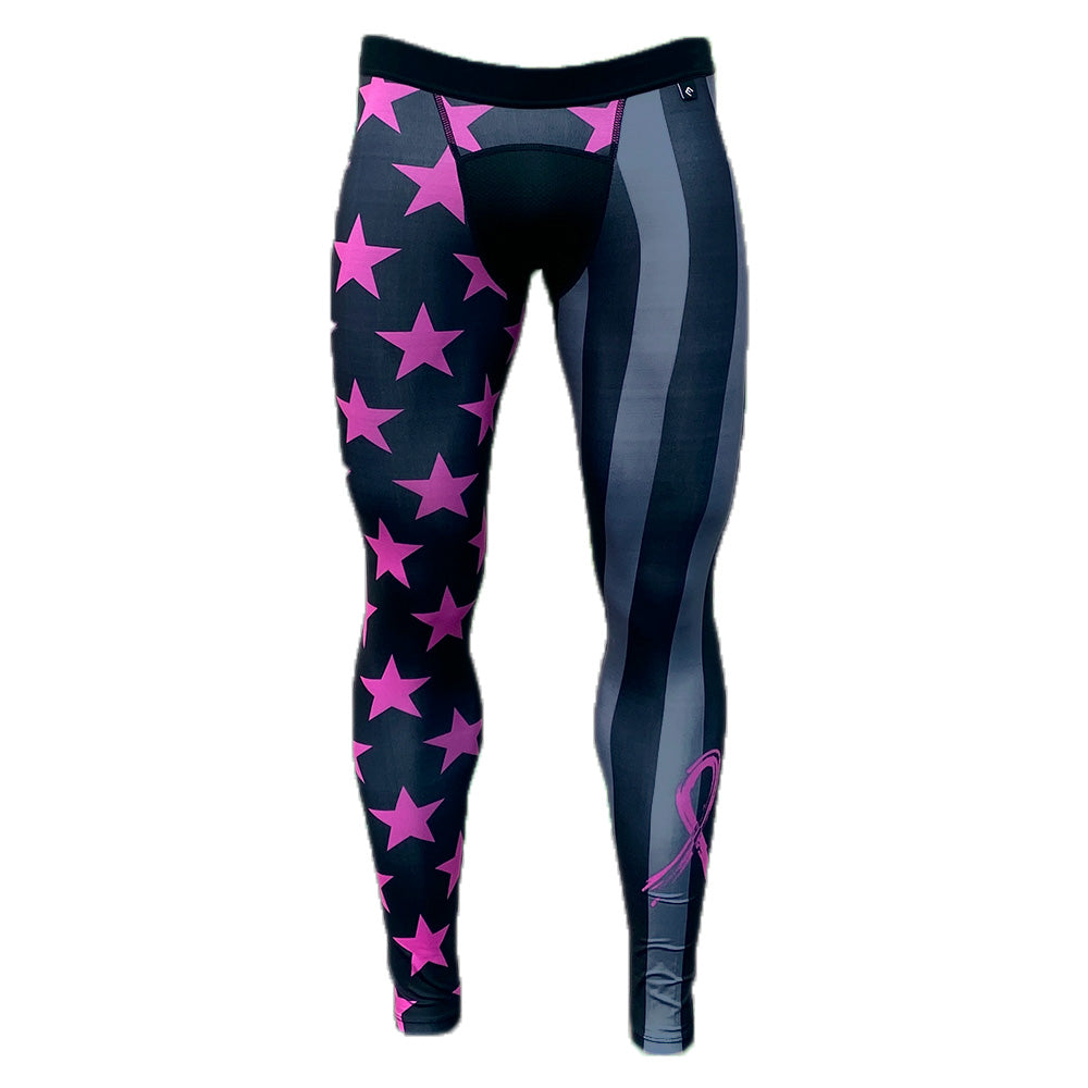 Shadow USA Flag - Breast Cancer Awareness Compression Tights - Southern Grace Creations