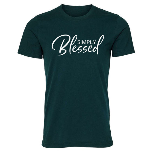 Simply Blessed Script - Atlantic (Tee/Hoodie/Sweatshirt) - Southern Grace Creations