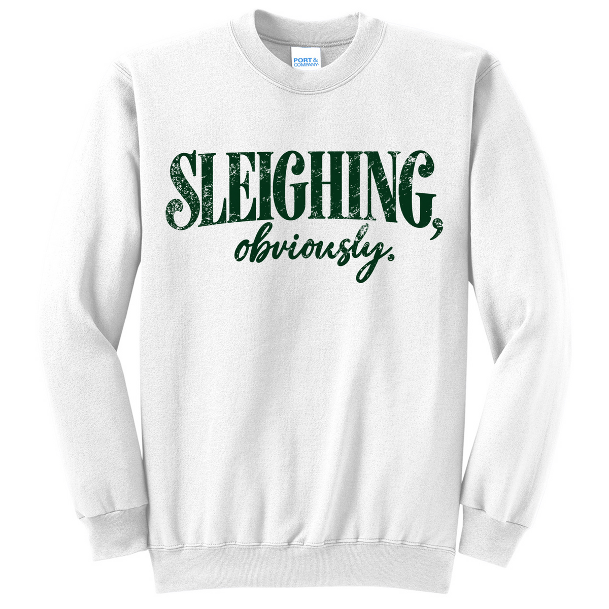 Sleighing, obviously. distressed holiday print - White (Tee/Sweatshirt/Hoodie)
