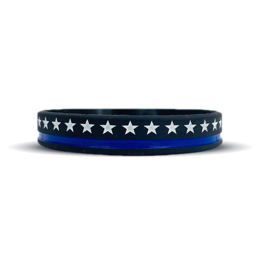 Thin Blue Line Wristband - Southern Grace Creations