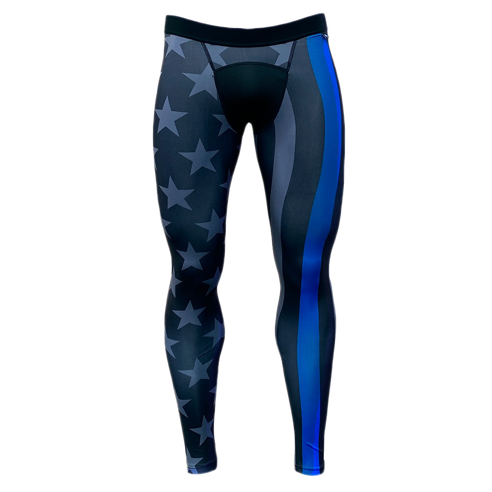 Thin Blue Line Compression Tights - Southern Grace Creations