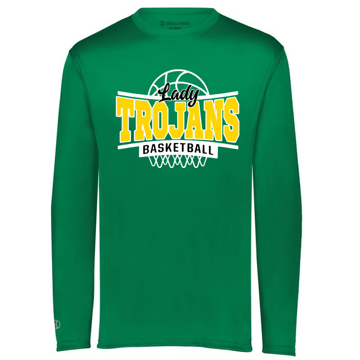 Twiggs Academy - Curved Lady Trojans Basketball - Kelly (Tee/DriFit/Hoodie/Sweatshirt) - Southern Grace Creations