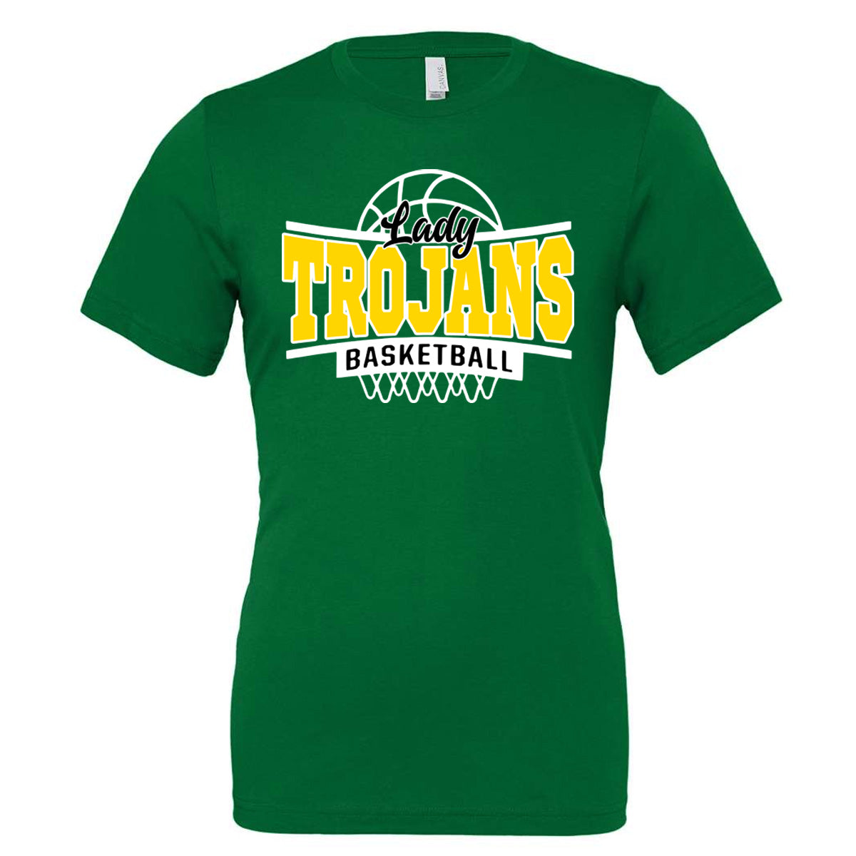 Twiggs Academy - Curved Lady Trojans Basketball - Kelly (Tee/DriFit/Hoodie/Sweatshirt) - Southern Grace Creations