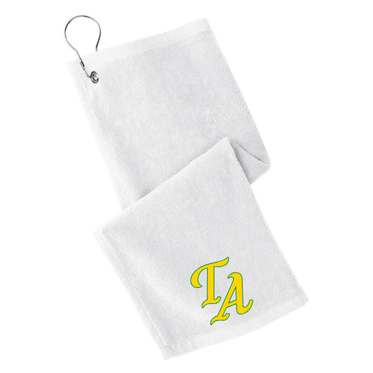 Twiggs Academy - Grommeted Towel with TA (san andreas font) - White (PT400) - Southern Grace Creations