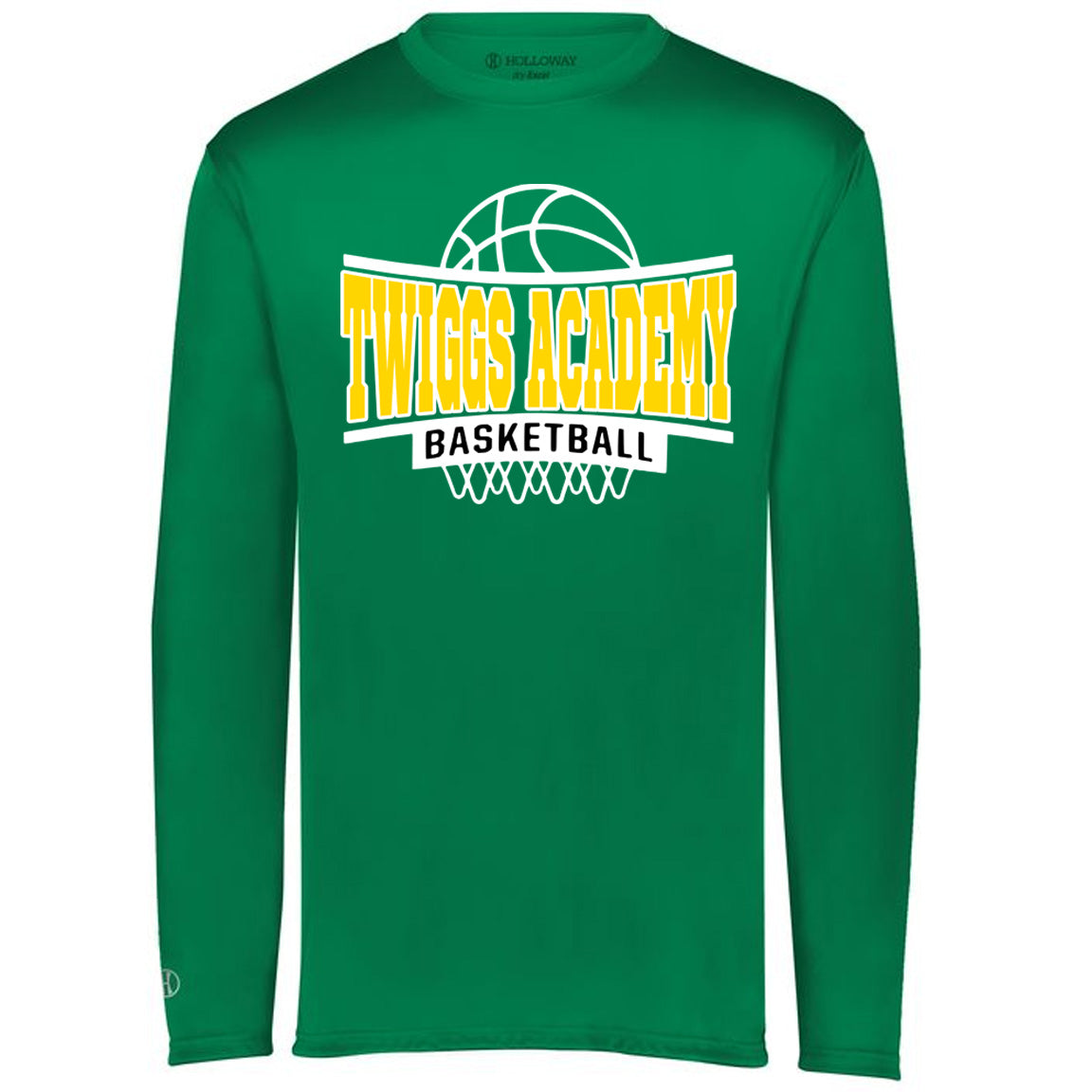 Twiggs Academy - Curved Twiggs Academy Basketball Shooting Shirt - Kelly Drifit Longsleeves - Southern Grace Creations