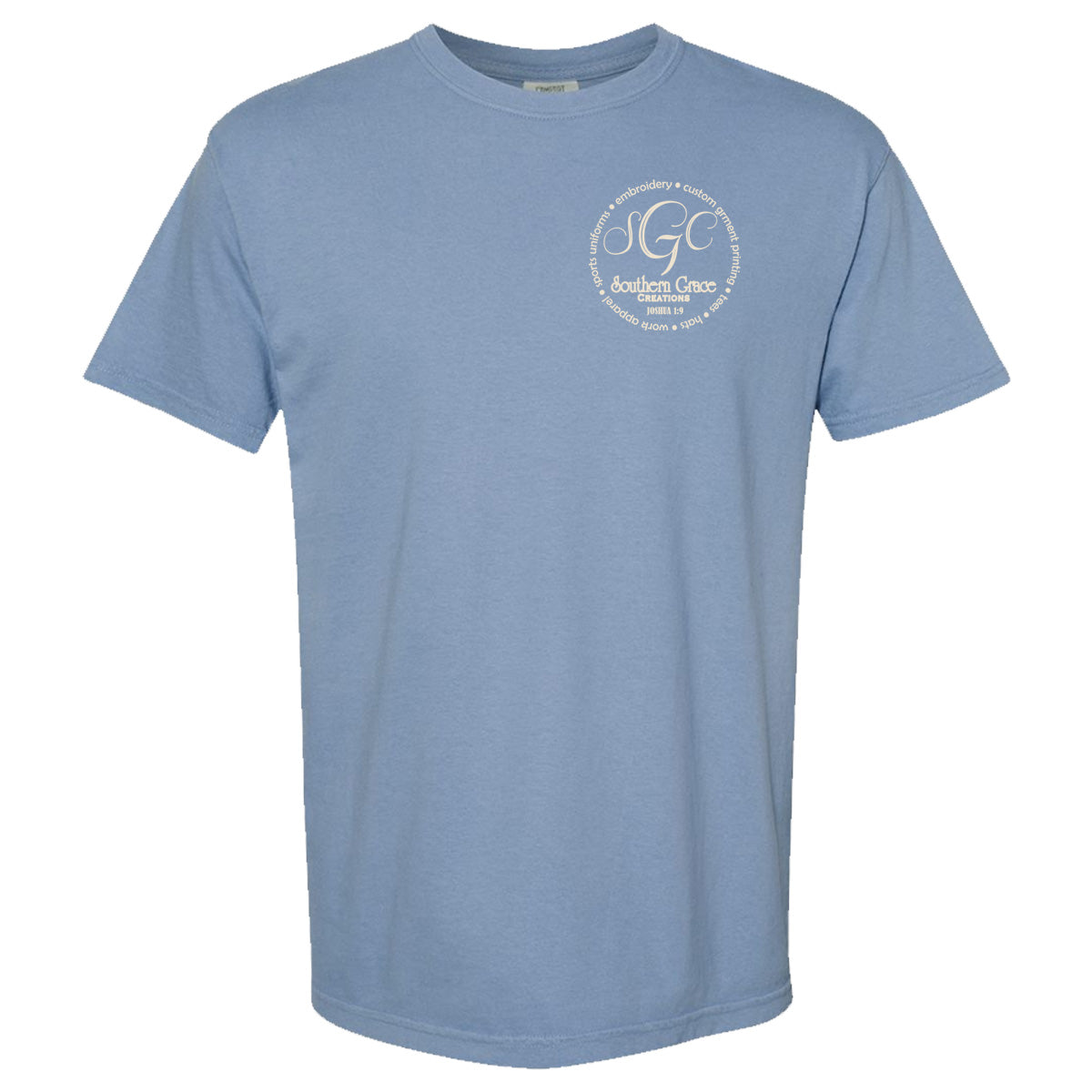 Twiggs County - Georgia with Flag and Twiggs County - Comfort Color Short Sleeves - Washed Denim (1717)