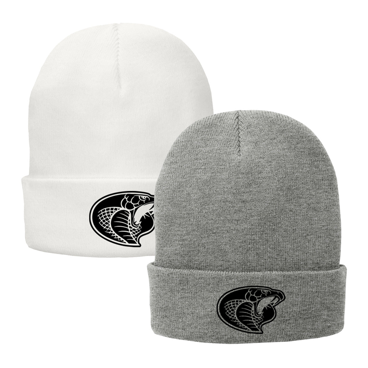 •Twiggs County - Cobra Head (Black) - Fleece-Lined Knit Cap (CP90L)