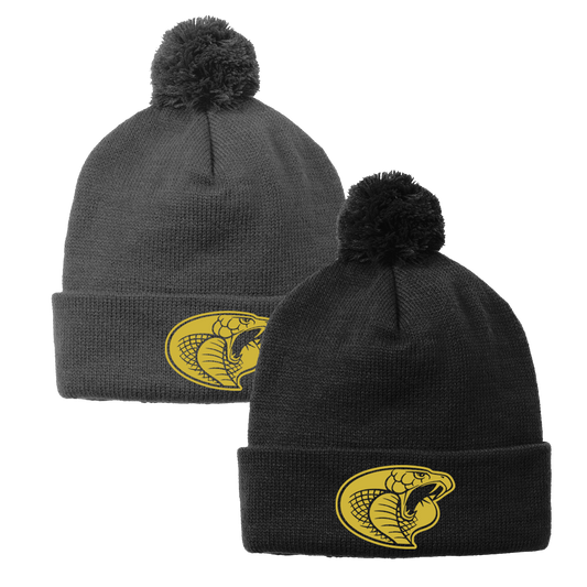 •Twiggs County - Cobra Head (Gold) - Solid Pom Pom Beanie (STC37)