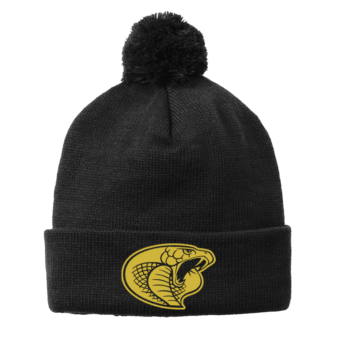 •Twiggs County - Cobra Head (Gold) - Solid Pom Pom Beanie (STC37)
