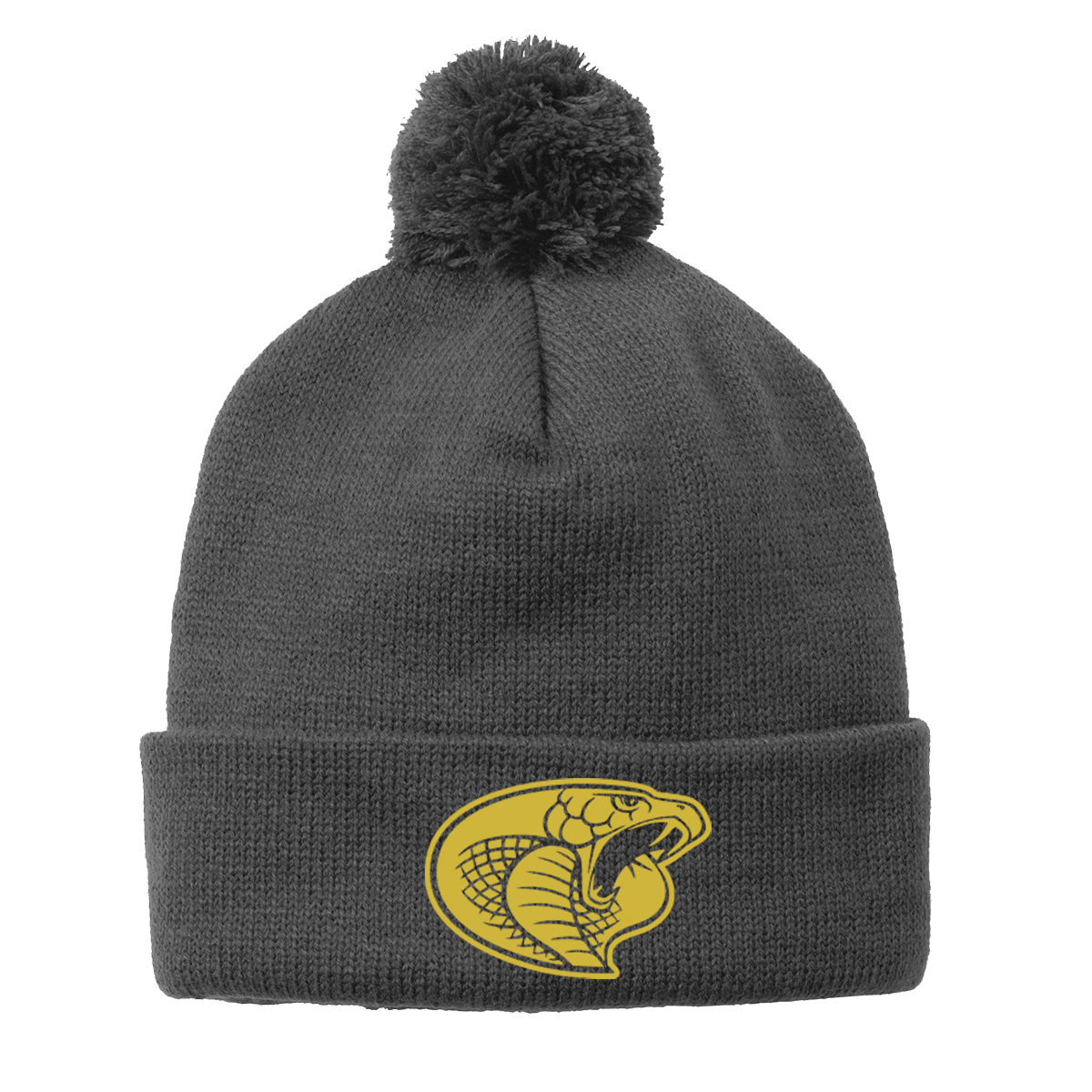 •Twiggs County - Cobra Head (Gold) - Solid Pom Pom Beanie (STC37)