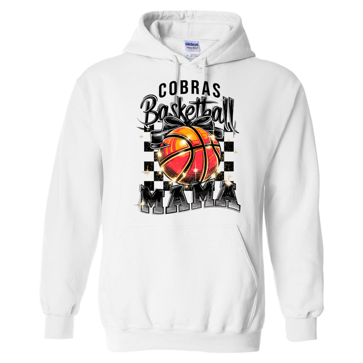 •Twiggs County - Cobras Basketball Mama Checker Board and Bow - White (Tee/Drifit/Hoodie/Sweatshirt)