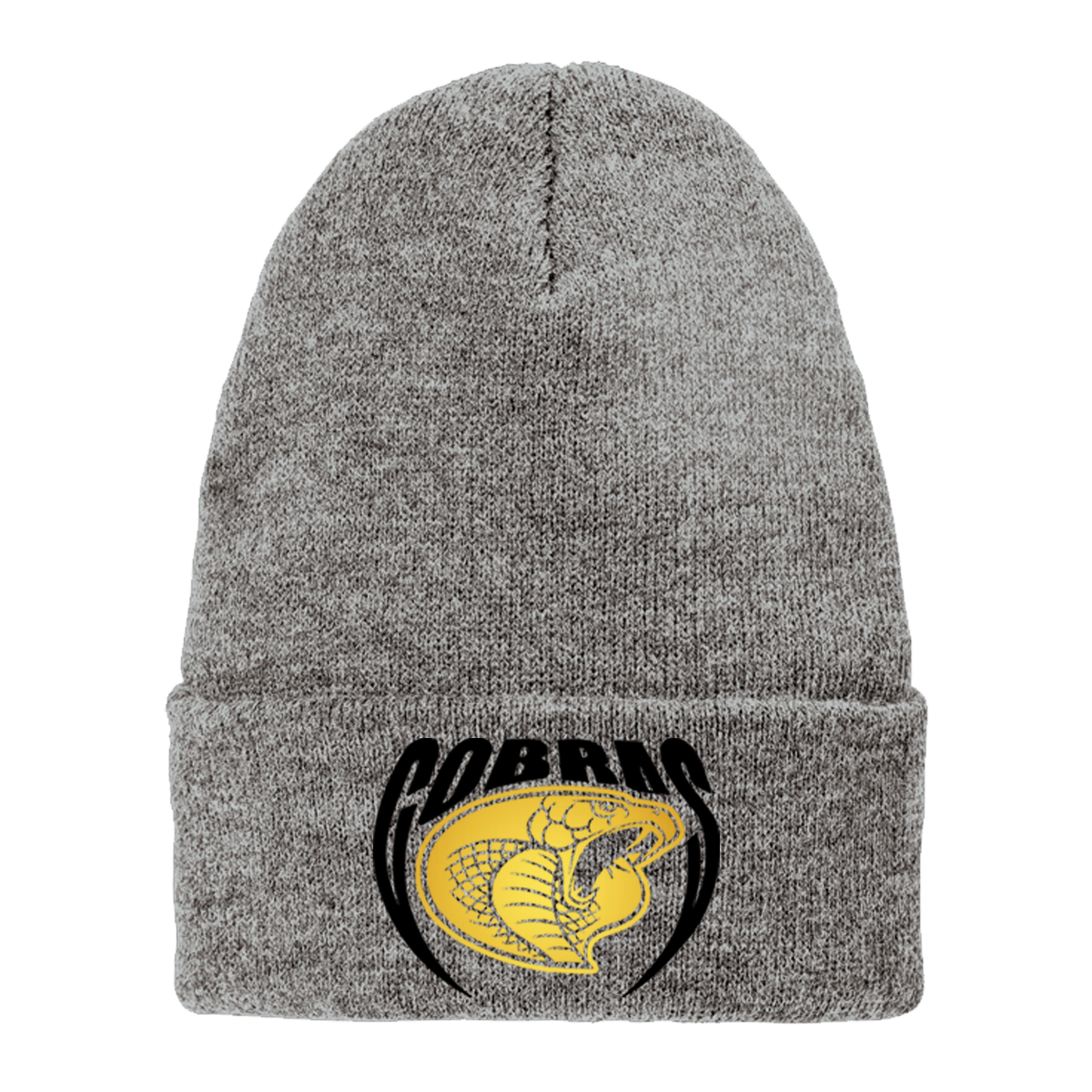 •Twiggs County - Cobras Pointed Cobra Head (Black/Gold) - Chore Beanie (VL10)