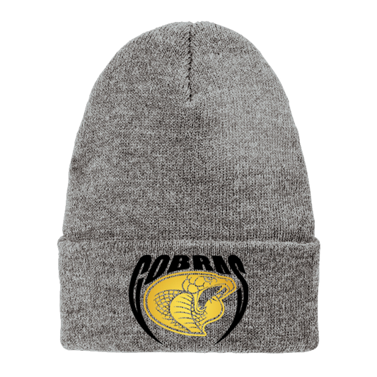 •Twiggs County - Cobras Pointed Cobra Head (Black/Gold) - Chore Beanie (VL10)