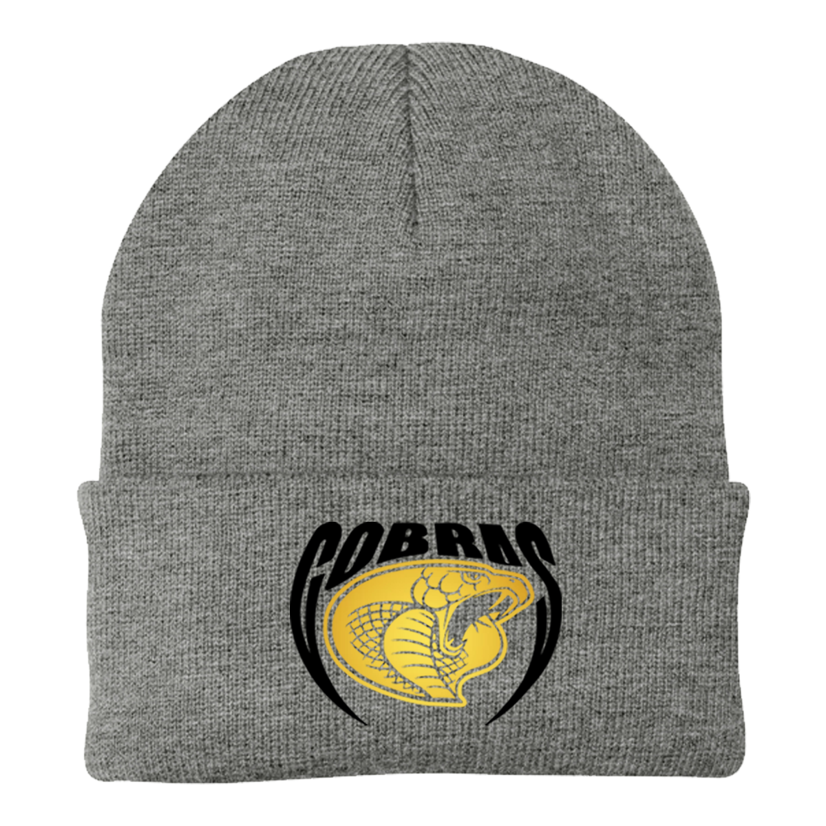 •Twiggs County - Cobras Pointed Cobra Head (Black/Gold) - Knit Cap (CP90)