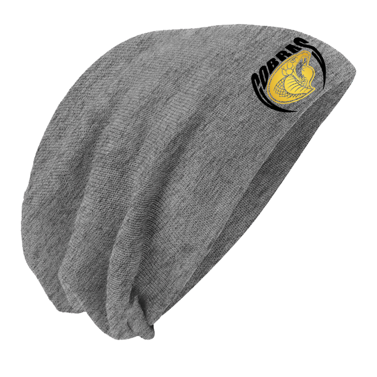 •Twiggs County - Cobras Pointed Cobra Head (Black/Gold) - Slouch Beanie (DT618)