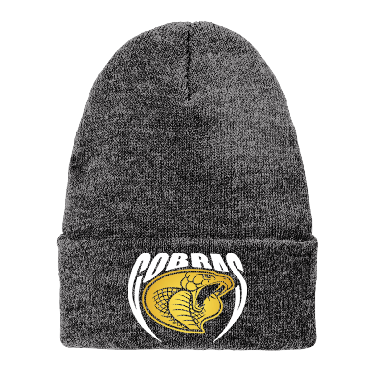 •Twiggs County - Cobras Pointed Cobra Head (White/Gold) - Chore Beanie (VL10)
