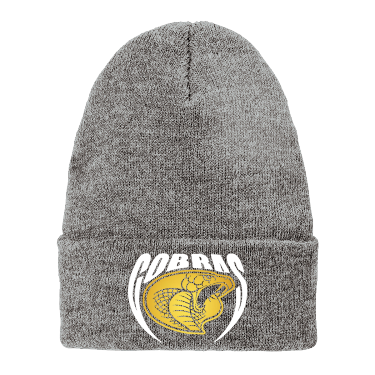 •Twiggs County - Cobras Pointed Cobra Head (White/Gold) - Chore Beanie (VL10)