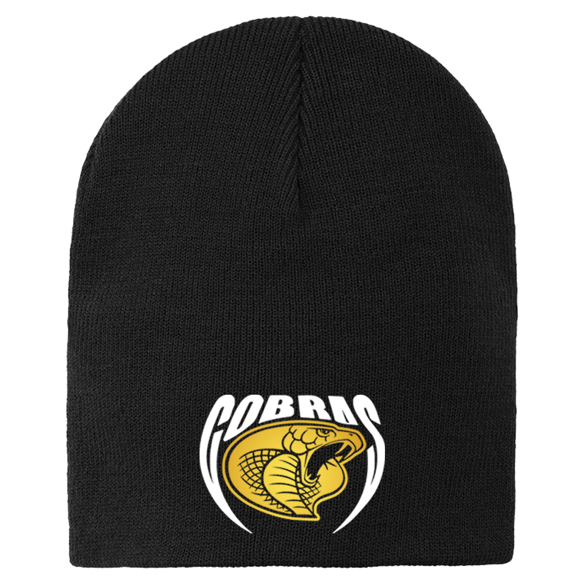 •Twiggs County - Cobras Pointed Cobra Head (White/Gold) - Knit Skull Cap (CP94)