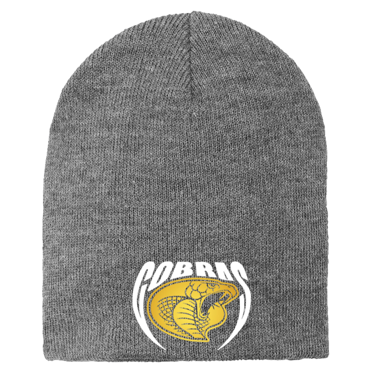 •Twiggs County - Cobras Pointed Cobra Head (White/Gold) - Knit Skull Cap (CP94)