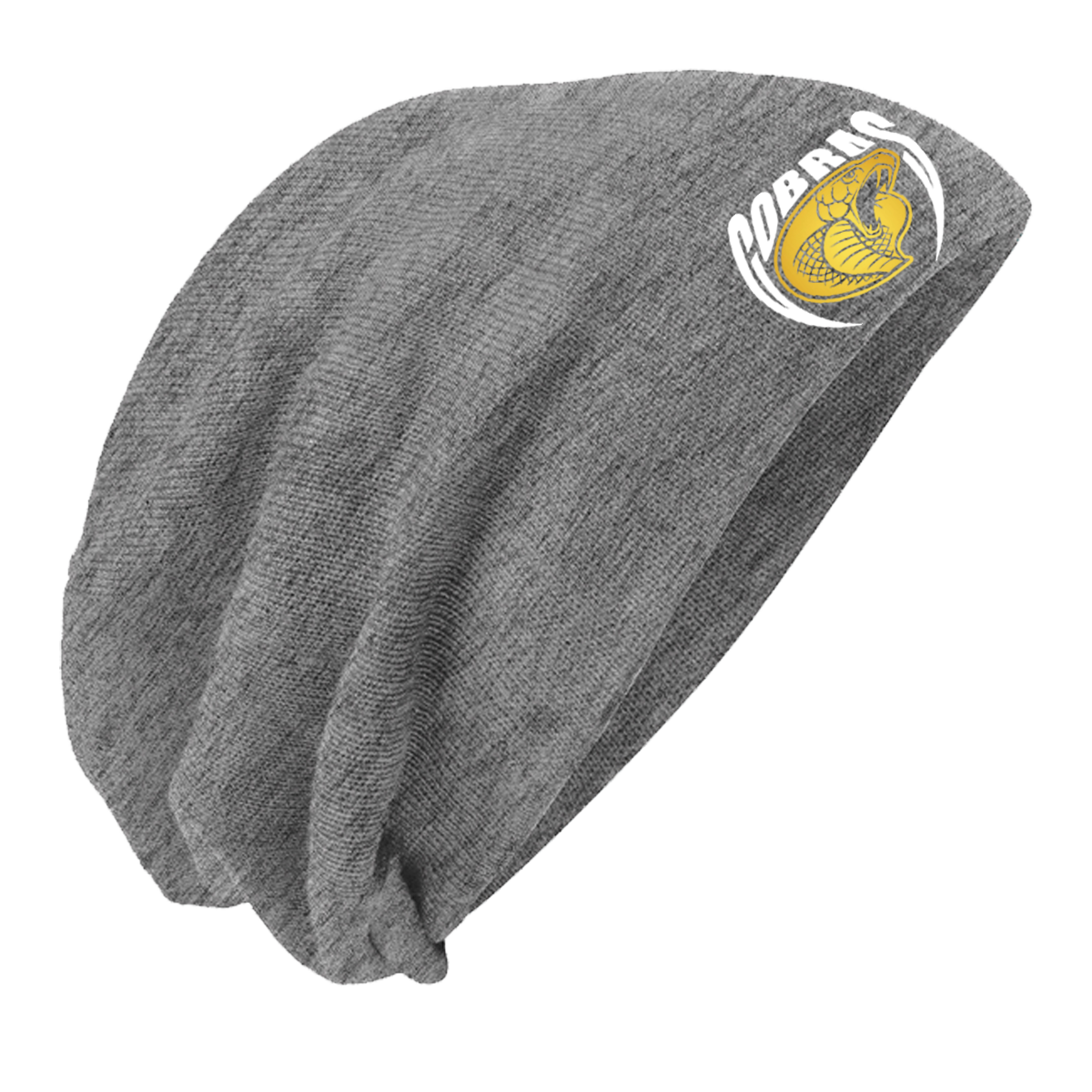 •Twiggs County - Cobras Pointed Cobra Head (White/Gold) - Slouch Beanie (DT618)