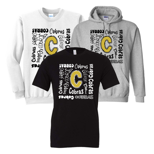 •Twiggs County - Cobras in different fonts with C (Tee/Drifit/Hoodie/Sweatshirt)